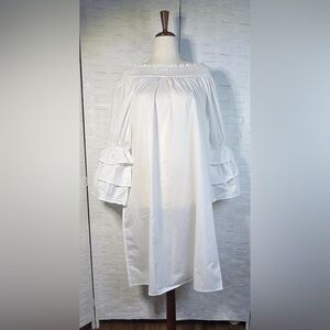 Harshaman Daphne Cotton Knee length‎ Ruffled Sleeve Dress